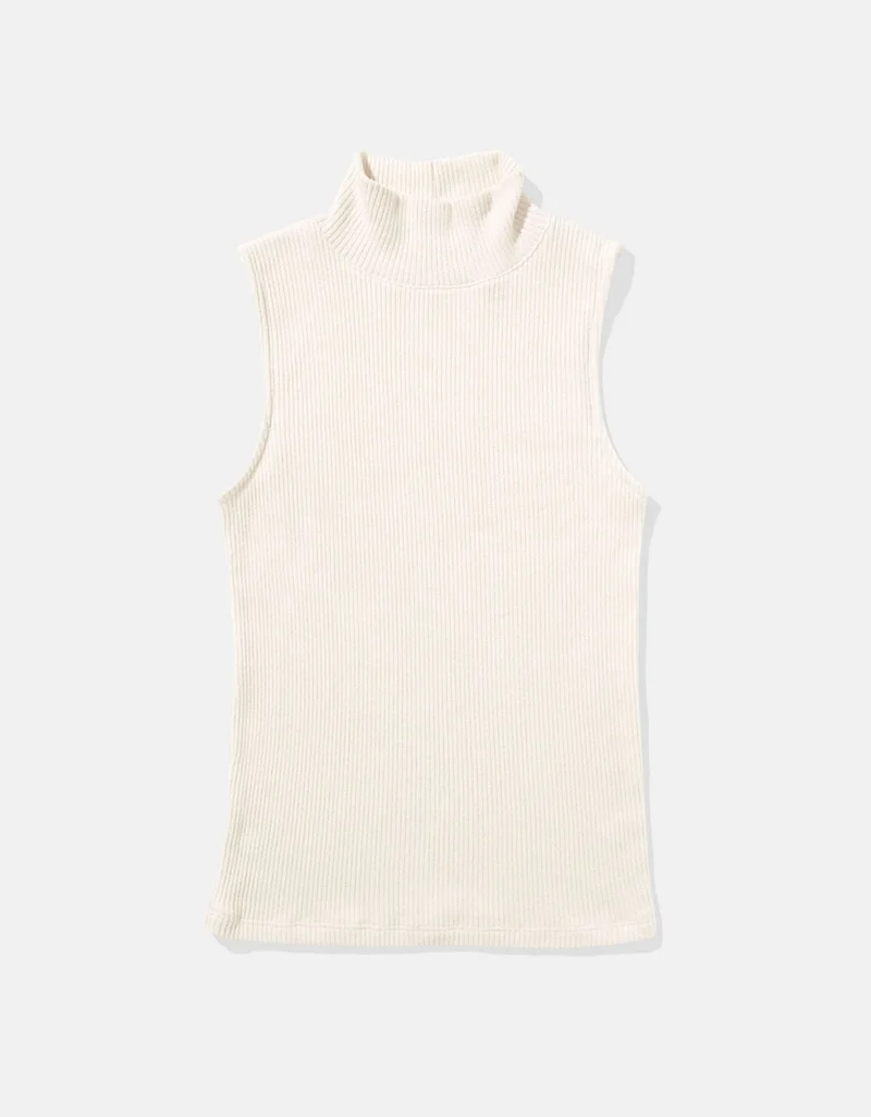 American Eagle AE Ribbed Mock Neck Tank Top